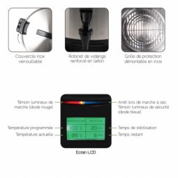 Stérilisateur électrique inox grande capacité - Le Pratique