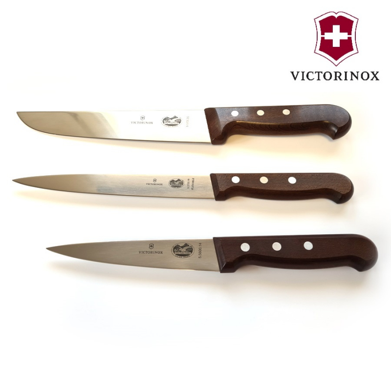 Couteaux , lot de 3 Victorinox manche bois