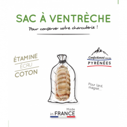 Sac à Ventrèche lard et magret pendus à l’abri des insectes