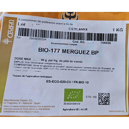 Vente en ligne de Complet Merguez bio