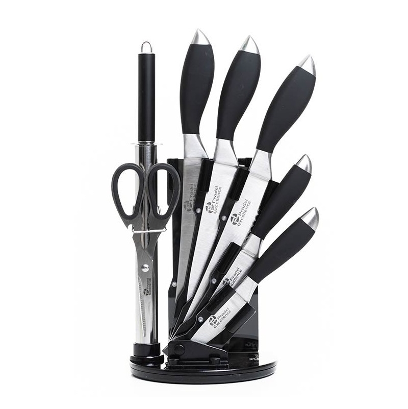 Bloc de 7 Accessoires avec 5 Couteaux 1 Fusil et 1 Ciseau - PRADEL Excellence