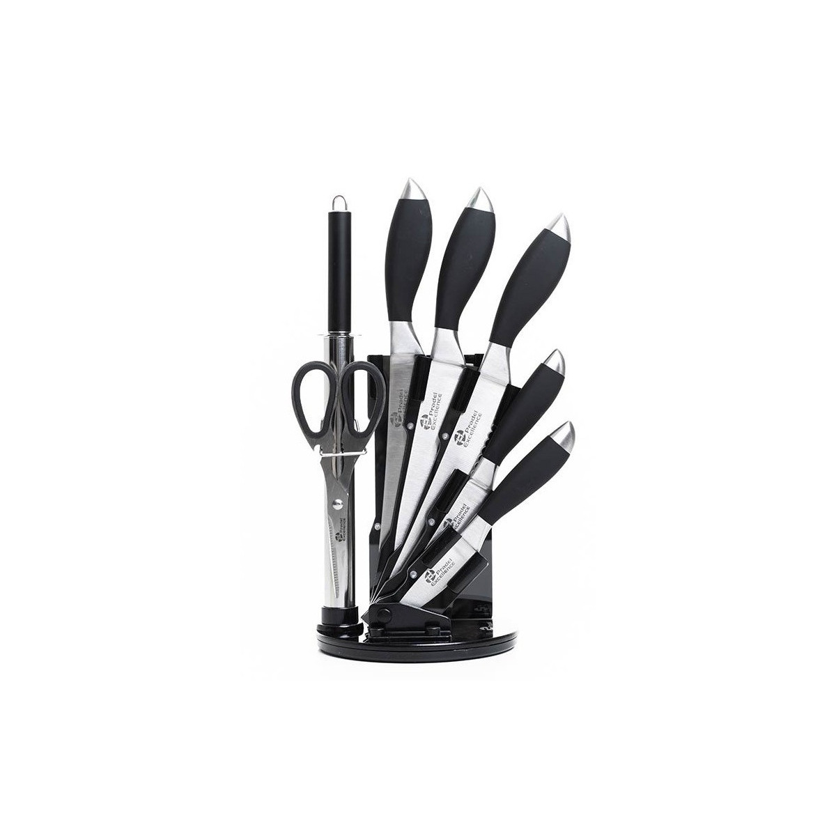 Bloc de 7 Accessoires avec 5 Couteaux 1 Fusil et 1 Ciseau - PRADEL Excellence