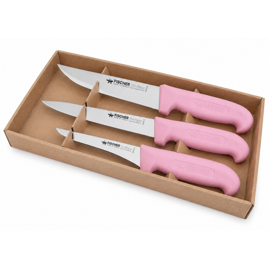 3 Couteaux ROSE FISCHER BOUCHERIE