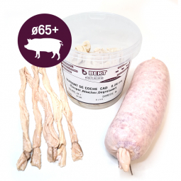 Boyaux naturel Suivant de Porc 65 + mm pour saucissons sec