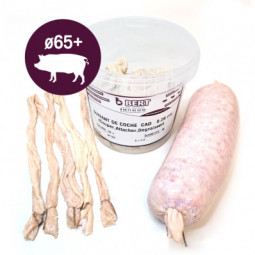 Boyaux naturel Suivant de Porc 65 + mm pour saucissons sec