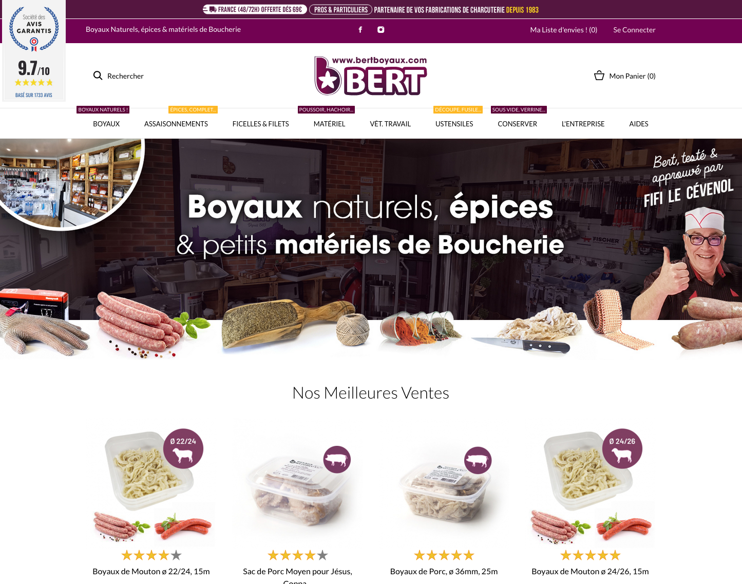 Boyaux naturels de mouton